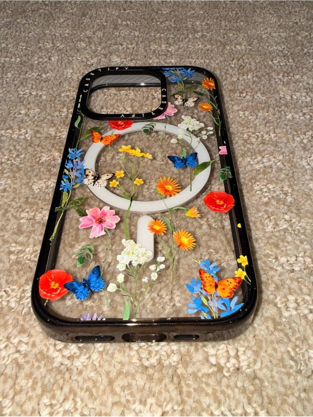 CASETiFY Impact Case with MagSafe for iPhone 15 Pro Case Ditsy Florals - Black